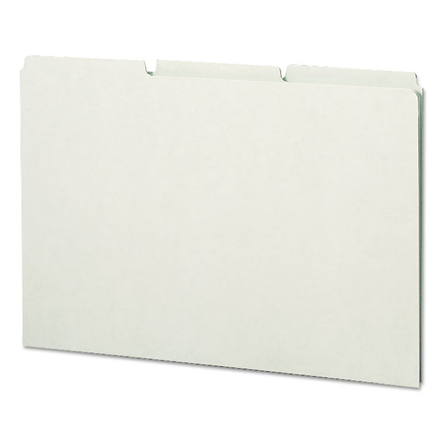 Recycled Blank Top Tab File Guides, 1/3-Cut Top Tab, Blank, 8.5 X 14, Green, 50/box