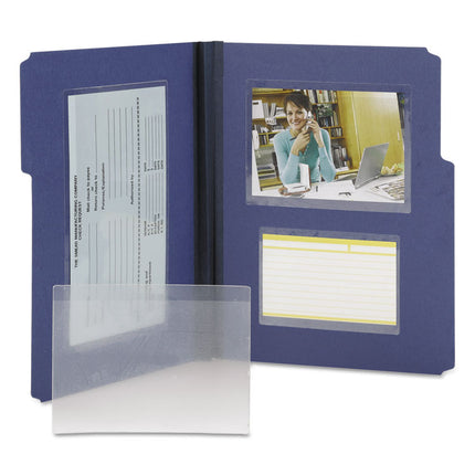 Self-Adhesive Poly Pockets, Top Load, 6.25 x 4.56, Clear, 100/Box