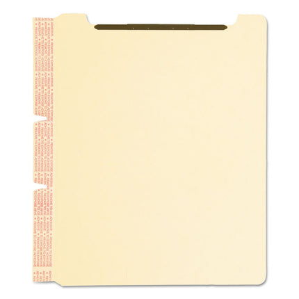 Self-Adhesive Folder Dividers with Twin-Prong Fasteners for Top/End Tab Folders, 1 Fastener, Letter Size, Manila, 25/Pack