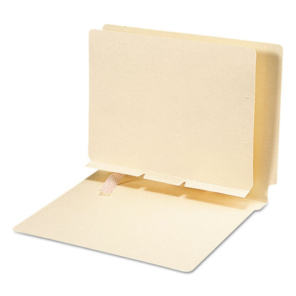 Self-Adhesive Folder Dividers for Top/End Tab Folders, Prepunched for Fasteners, 1 Fastener, Letter Size, Manila, 100/Box