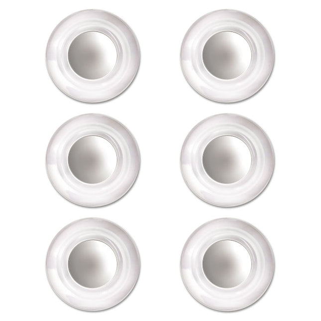 Glass Magnets, Large, Clear, 0.45" Diameter, 6/Pack
