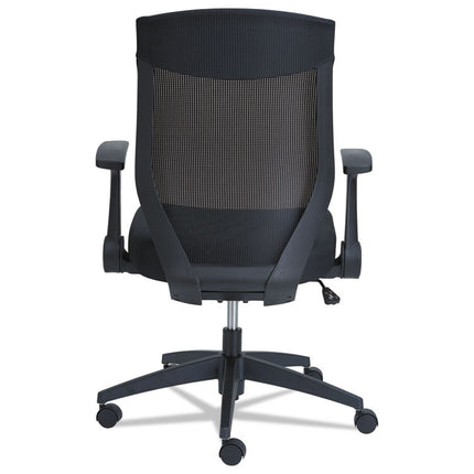 Alera EB-K Series Synchro Mid-Back Flip-Arm Mesh Chair, Supports Up to 275 lb, 18.5" to 22.04" Seat Height, Black