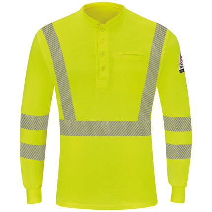 Bulwark® Men's Hi-Visibility Lightweight Long Sleeve Henley / SML4HV