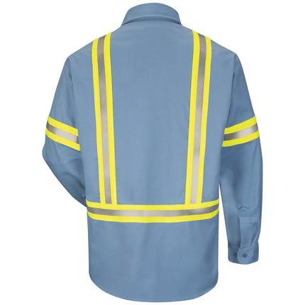 Bulwark® Men's Midweight FR Enhanced Visibility Uniform Shirt / SLDTLB