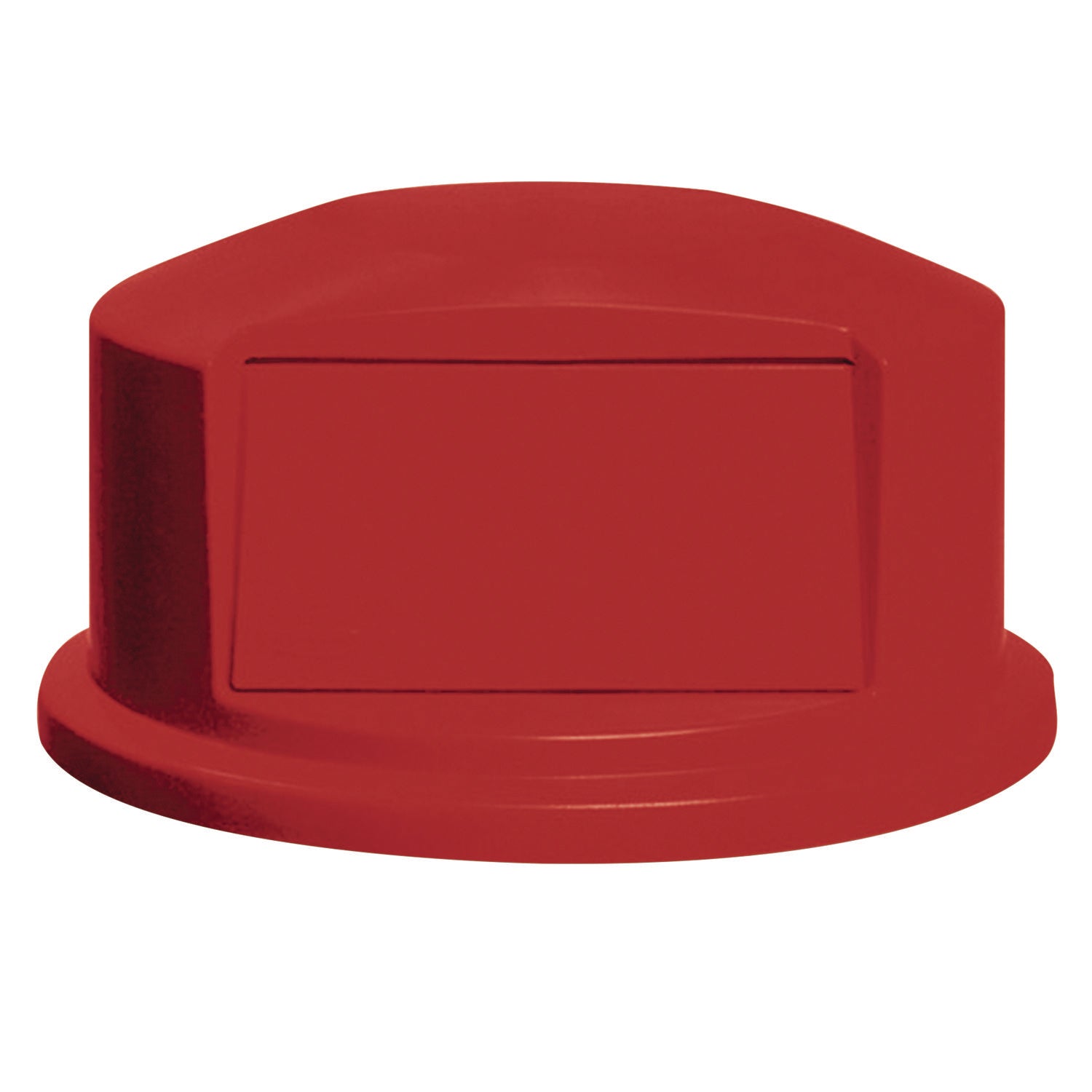 Round BRUTE Dome Top with Push Door, For 44-Gallon Containers, 24.81" Diameter x 12.63h, Red