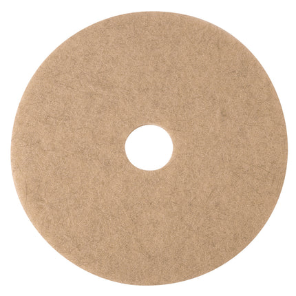 Ultra High-Speed Natural Blend Floor Burnishing Pads 3500, 24" Diameter, Tan, 5/carton