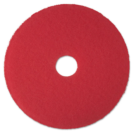 Low-Speed Buffer Floor Pads 5100, 17" Diameter, Red, 5/carton