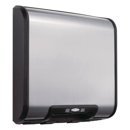 TrimLineSeries QuietDry Surface-Mounted ADA Automatic Hand Dryer, 115 V, 13.78 x 4 x 13.59, Stainless Steel/Black