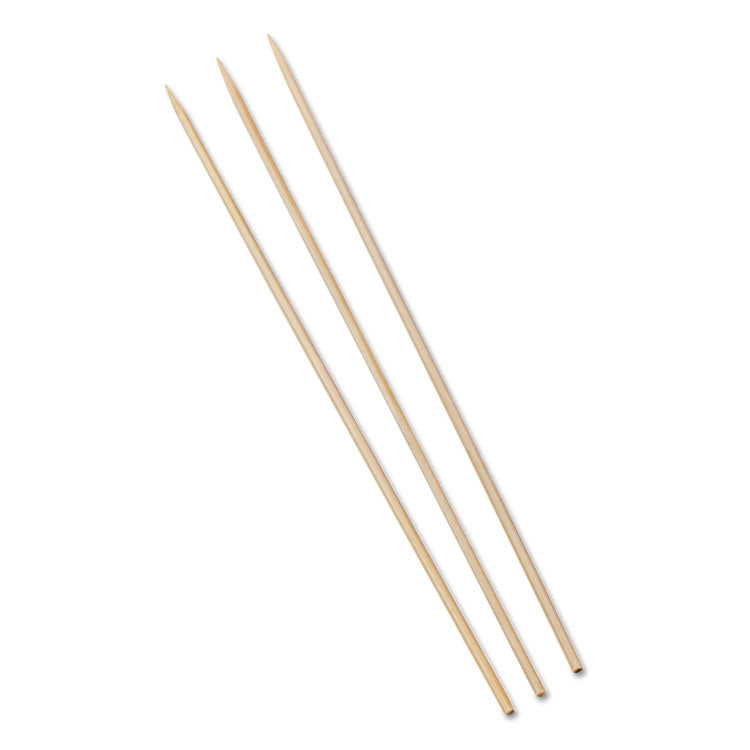 Bamboo Skewers, Paper, 10", White, 100/Pack, 10 Packs/Box, 12 Boxes/Carton