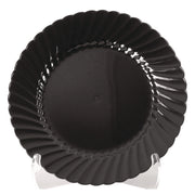 Classicware Plastic Plates, 7.5" Dia, Black, 10/pack, 18 Packs/carton