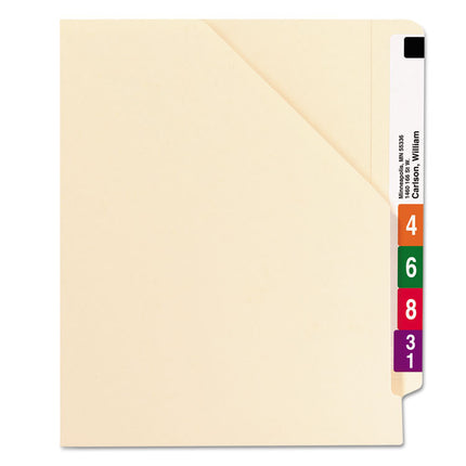 End Tab Jackets With Reinforced Tabs, Straight Tab, Letter Size, 11-Pt Manila, 100/box