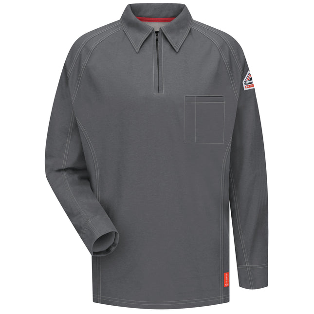 Bulwark® iQ Series® Comfort Knit Men's FR Long Sleeve Polo / QT12CH