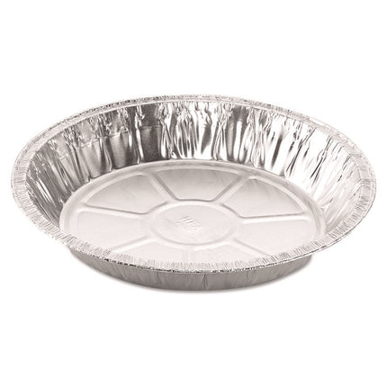 Round Aluminum Containers, 32 oz, 9.03" Diameter x 1.25" h, Silver, 500/Carton