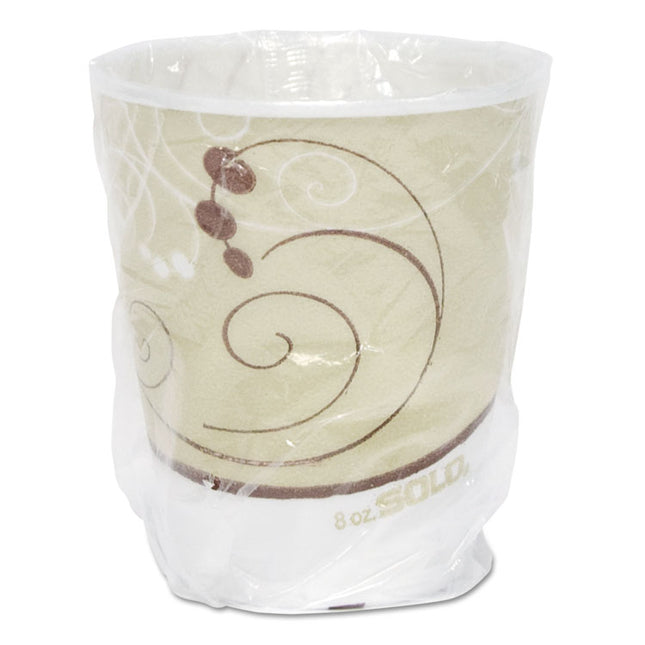 Trophy Plus Dual Temperature Insulated Cups in Symphony Design, 9 oz, Foam, Beige/White/Red, 900/Carton