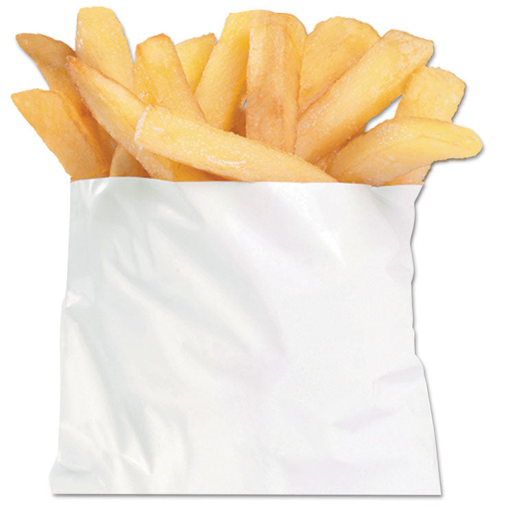 French Fry Bags, 4.5" x 4.5" x 4.5", White, 2,000/Carton
