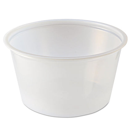 Portion Cups, 4 oz, Plastic, Clear, 125/Sleeve, 20 Sleeves/Carton