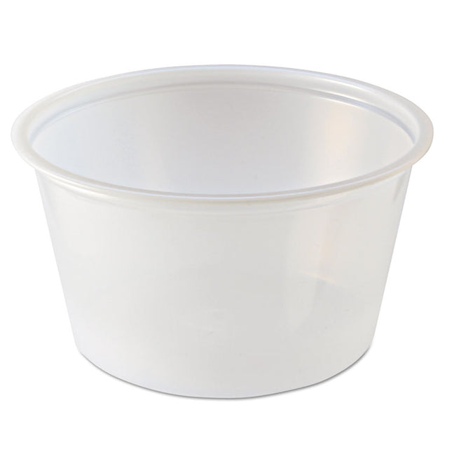Portion Cups, 4 oz, Plastic, Clear, 125/Sleeve, 20 Sleeves/Carton