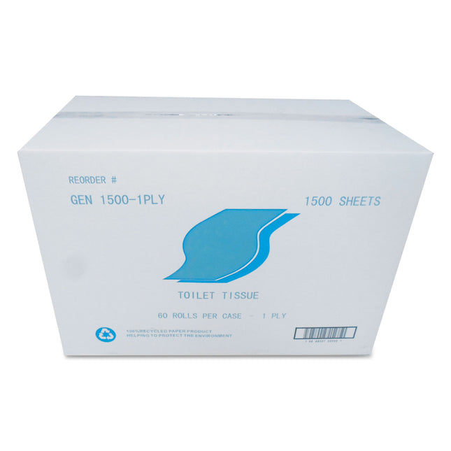 Small Roll Bath Tissue, Septic Safe, 1-Ply, White, 1,500 Sheets/roll, 60 Rolls/carton