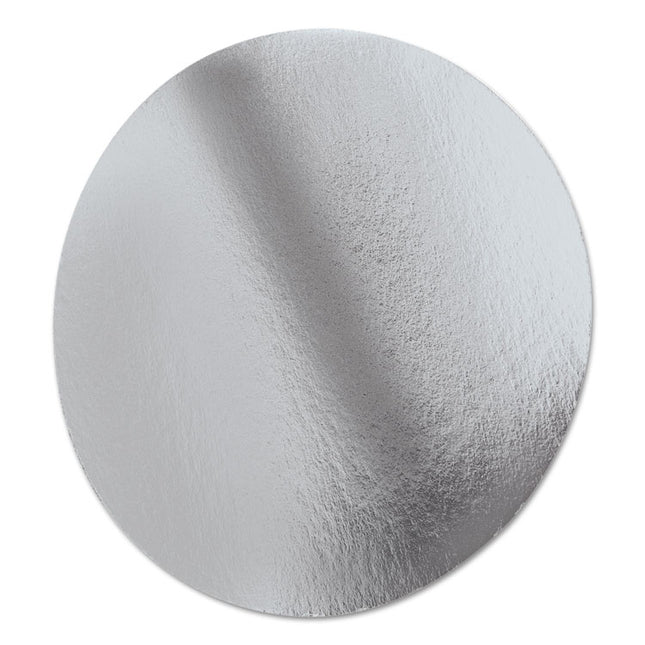 Foil Laminated Board Lids, 8.25" Diameter, Silver, Aluminum, 500/Carton