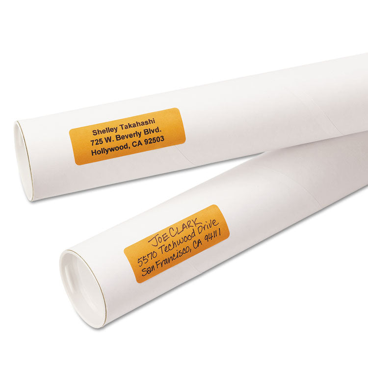 Printable Self-Adhesive Removable Color-Coding Labels, 1 X 3, Neon Orange, 5/sheet, 40 Sheets/pack, (5477)