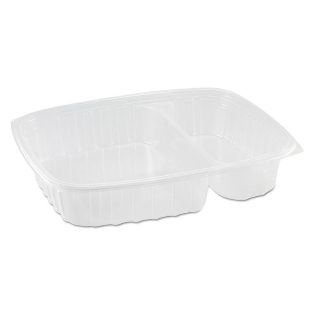 StayLock Clear Hinged Lid Containers, 3 Compartments, 8.6 x 9 x 3, Clear, Plastic, 100/Packs, 2 Packs/Carton