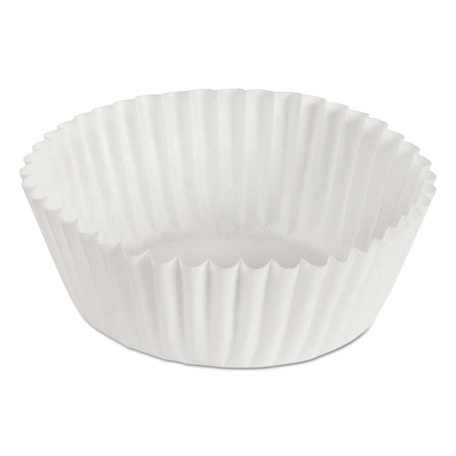 Fluted Bake Cups, 2 oz, 1.75 x 1.3 x 1.3, White, Paper, 500/Pack, 20 Packs/Carton