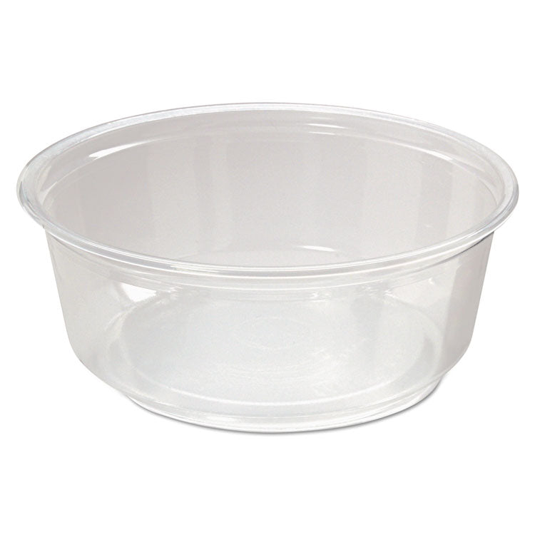 Microwavable Deli Containers, 8 oz, 4.6" Diameter x 1.8" h, Clear, Plastic, 500/Carton