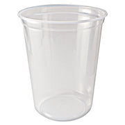 Microwavable Deli Containers, 32 oz, 4.6" Diameter x 5.6" h, Clear, Plastic, 500/Carton