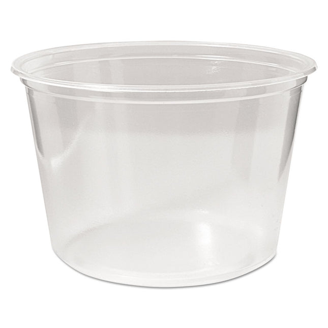 Microwavable Deli Containers, 16 oz, 4.6" Diameter x 3" h, Clear, Plastic, 500/Carton