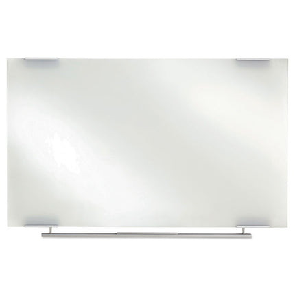 Clarity Glass Dry Erase Board with Aluminum Trim, 72" x 36", White Surface, Satin Aluminum Frame