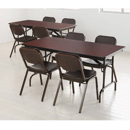 OfficeWorks Commercial Wood-Laminate Folding Table, Rectangular, 60" x 30" x 29", Mahogany