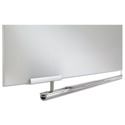 Clarity Glass Dry Erase Board with Aluminum Trim, 72" x 36", White Surface, Satin Aluminum Frame