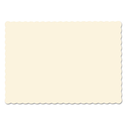 Solid Color Scalloped Edge Placemats, 9.5 X 13.5, Ecru, 1000/carton