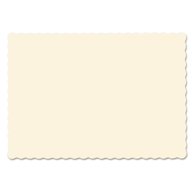 Solid Color Scalloped Edge Placemats, 9.5 X 13.5, Ecru, 1000/carton