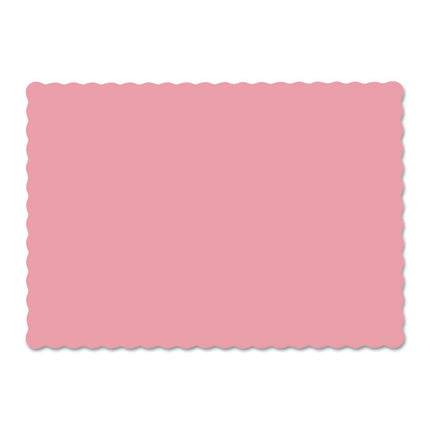 Solid Color Scalloped Edge Placemats, 9.5 X 13.5, Dusty Rose, 1000/carton