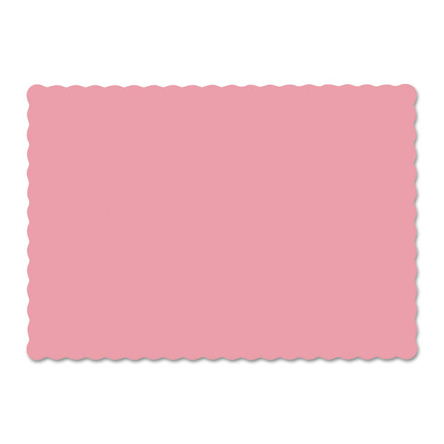 Solid Color Scalloped Edge Placemats, 9.5 X 13.5, Dusty Rose, 1000/carton