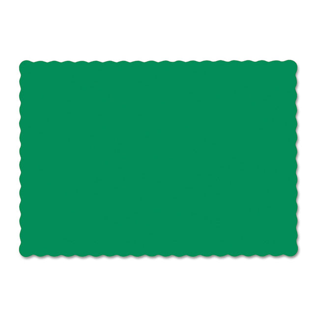 Solid Color Scalloped Edge Placemats, 9.5 X 13.5, Jade, 1,000/carton