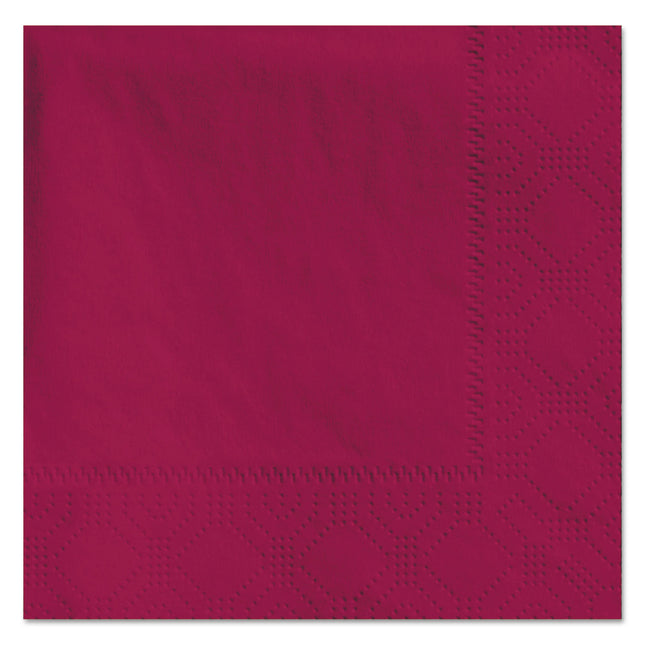 Beverage Napkins, 2-Ply, 9 1/2 X 9 1/2, Burgundy, 1000/carton