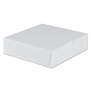 White One-Piece Non-Window Bakery Boxes, 9 x 9 x 2.5, White, Paper, 250/Carton