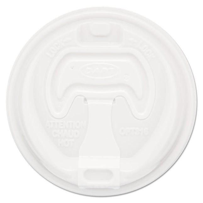 Optima Reclosable Lid, Fits 12 oz to 24 oz Hot Cups, Plastic, White, 100/Pack