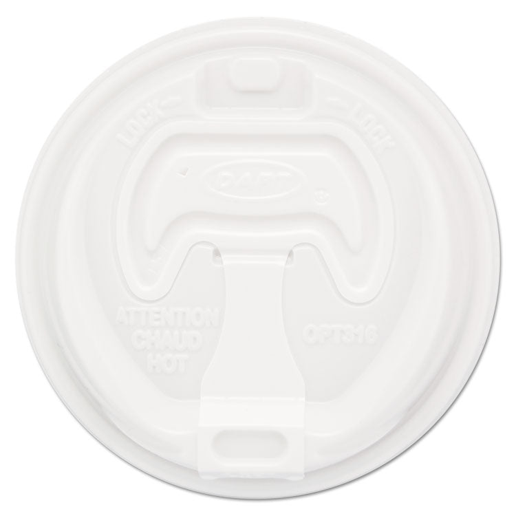 Optima Reclosable Lid, Fits 12 oz to 24 oz Hot Cups, Plastic, White, 100/Pack