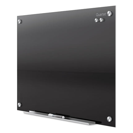 Infinity Magnetic Glass Marker Board, 72" x 48", Black Surface