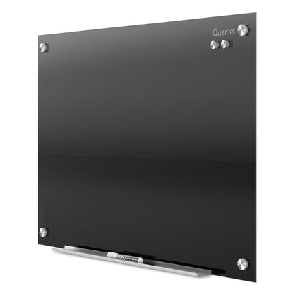 Infinity Magnetic Glass Marker Board, 96" x 48", Black Surface