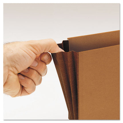 Redrope End Tab Wallets, 5.25" Expansion, 1 Section, Elastic Cord Closure, Straight Tabs, Legal Size, Redrope, 10/Box