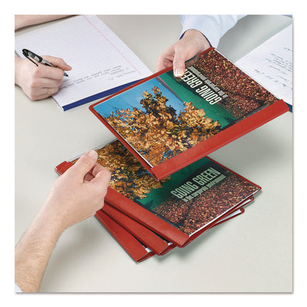 Poly Report Cover, Tang Clip, Letter, 1/2" Capacity, Clear/red, 25/box