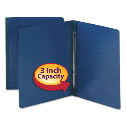 Prong Fastener Premium Pressboard Report Cover, Two-Piece Prong Fastener, 3" Capacity, 8.5 X 11, Dark Blue/dark Blue