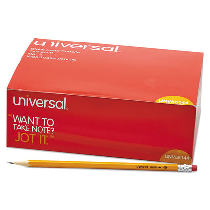 #2 Woodcase Pencil Value Pack, HB (#2), Black Lead, Yellow Barrel, 144/Box