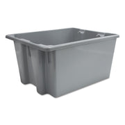 Palletote Box, 9.72 gal, 19.5" x 15.5" x 10", Gray, 10/Carton