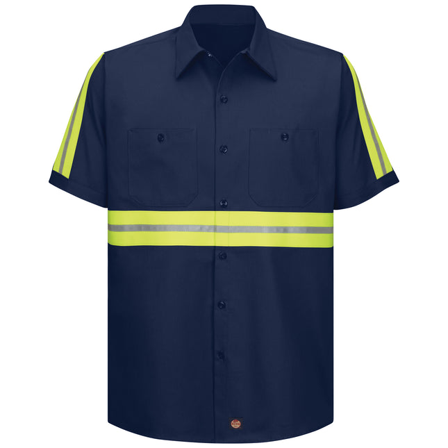 Red Kap® Short Sleeve Enhanced Visibility Cotton Work Shirt / SC40EN