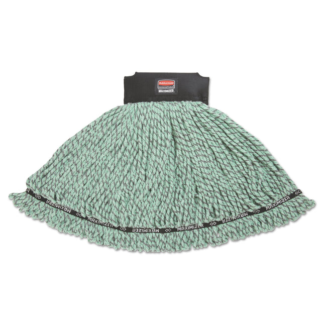 Maximizer Microfiber Mop Heads, Medium, Green, 6/carton